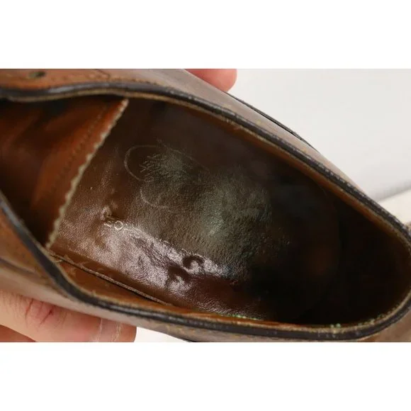 Vintage Florsheim Imperial Kenmoor 5 Nail Calf Leather Dress Shoes Mens 9.5 - Picture 10 of 11